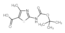 N-叔丁氧羰基-2-氨基-4-甲基噻唑-5-甲酸结构式