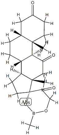 17,21-[(Methylboranediyl)bisoxy]-5β-pregnane-3,11,20-trione结构式