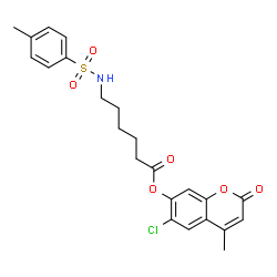 6-chloro-4-methyl-2-oxo-2H-chromen-7-yl 6-((4-methylphenyl)sulfonamido)hexanoate Structure