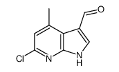 6-氯-4-甲基-1H-吡咯并[2,3-B]吡啶-3-羧醛结构式