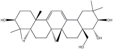 Oleana-11,13(18)-diene-3β,21β,22α,28-tetrol Structure