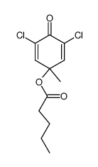 Pentanoic acid 3,5-dichloro-1-methyl-4-oxo-cyclohexa-2,5-dienyl ester Structure