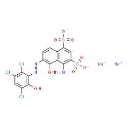 4-Amino-5-hydroxy-6-[(2,3,5-trichloro-6-hydroxyphenyl)azo]-1,3-naphthalenedisulfonic acid disodium salt Structure