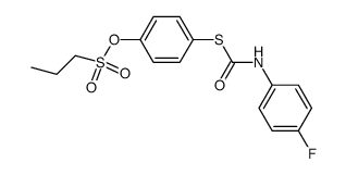 Propane-1-sulfonic acid 4-(4-fluoro-phenylcarbamoylsulfanyl)-phenyl ester结构式
