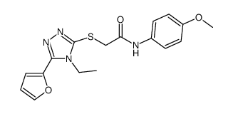 2-((4-ethyl-5-(furan-2-yl)-4H-1,2,4-triazol-3-yl)thio)-N-(4-methoxyphenyl)acetamide结构式