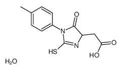 2-[1-(4-methylphenyl)-5-oxo-2-sulfanylideneimidazolidin-4-yl]acetic acid,hydrate Structure