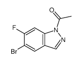 1-(5-溴-6-氟-1H-吲唑-1-基)乙酮结构式