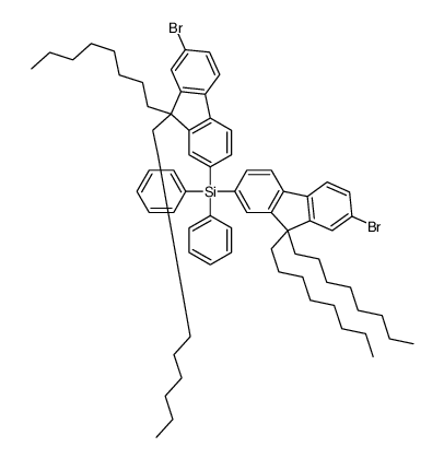 bis(7-bromo-9,9-dioctylfluoren-2-yl)-diphenylsilane结构式