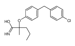2-[4-[(4-chlorophenyl)methyl]phenoxy]-2-methylpentanamide结构式