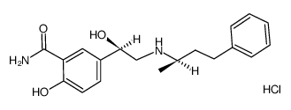 2-hydroxy-5-[(1R)-1-hydroxy-2-[[(2R)-4-phenylbutan-2-yl]amino]ethyl]benzamide,hydrochloride Structure