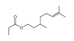 (±)-3,7-dimethyloct-6-enyl propionate structure