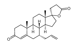 (7R,8R,9S,10R,13S,14S,17R)-7-allyl-10,13-dimethyl-1,3',4',6,7,8,9,10,11,12,13,14,15,16-tetradecahydro-5'H-spiro[cyclopenta[a]phenanthrene-17,2'-furan]-3,5'(2H)-dione结构式