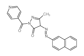 2-isonicotinoyl-5-methyl-4-(2-naphthyldiazenyl)-2,4-dihydro-3H-pyrazol-3-one Structure