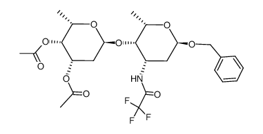 benzyl 2,3,6-trideoxy-4-O-(3,4-di-O-acetyl-2,6-dideoxy-α-L-lyxo-hexopyranosyl)-3-trifluoroacetamido-α-L-lyxo-hexopyranoside Structure