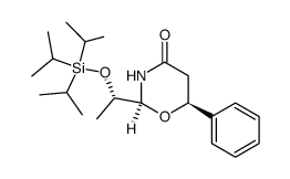 (2S,6S)-2-[(S)-1-triisopropylsilyloxyethyl]-6-phenyl-[1,3]oxazinan-4-one Structure