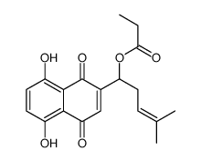 [1-(5,8-dihydroxy-1,4-dioxo-naphthalen-2-yl)-4-methyl-pent-3-enyl] pro panoate结构式