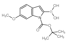 6-甲氧基-1H-吲哚-2-硼酸,N-BOC保护结构式