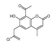 8-acetyl-6-(β-chloroallyl)-7-hydroxy-4-methylcoumarin Structure