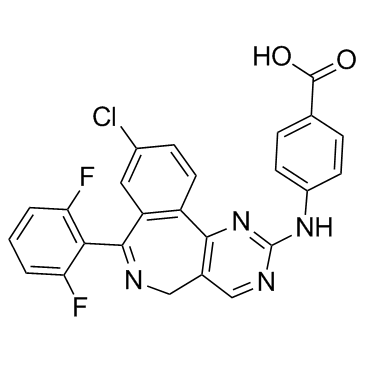 4-[[9-氯-7-(2,6-二氟苯基)-5H-嘧啶并[5,4-d][2]苯并氮杂卓-2-基]氨基]苯甲酸图片