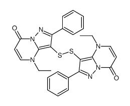 4-ethyl-3-[(4-ethyl-7-oxo-2-phenylpyrazolo[1,5-a]pyrimidin-3-yl)disulfanyl]-2-phenylpyrazolo[1,5-a]pyrimidin-7-one结构式