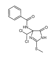 4(5)-(benzoylamino)-4(5)-(dichloromethyl)-2-(methylsulfanyl)-4,5-dihydro-1H-imidazol-5(4)-one结构式