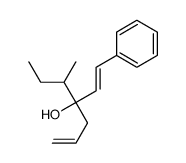 5-methyl-4-(2-phenylethenyl)hept-1-en-4-ol结构式