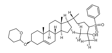 (24R,S)-24-phenylsulphonyl[26,27-2H6]cholest-5-ene-3β,25-diol 3-tetrahydropyran-2-yl ether Structure
