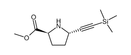 (2S,5S)-5-trimethylsilanylethynyl-pyrrolidine-2-carboxylic acid methyl ester结构式