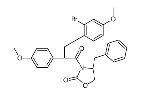(4S)-4-benzyl-3-[(2S)-3-(2-bromo-4-methoxyphenyl)-2-(4-methoxyphenyl)propanoyl]-1,3-oxazolidin-2-one Structure