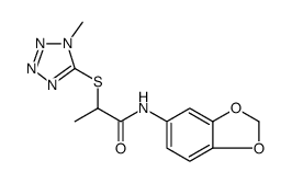 Propanamide, N-1,3-benzodioxol-5-yl-2-[(1-methyl-1H-tetrazol-5-yl)thio]结构式