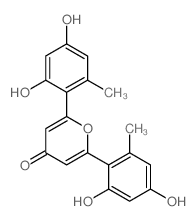 4H-Pyran-4-one,2,6-bis(2,4-dihydroxy-6-methylphenyl)- Structure