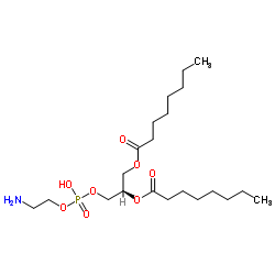 1,2-二辛酰基-sn-甘油-3-磷酸乙醇胺结构式
