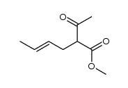 (E)-methyl 2-acetylhex-4-enoate结构式