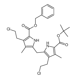 tert-butyl 5'-<(benzyloxy)carbonyl>-3,4'-bis(2-chloroethyl)-3',4-dimethylpyrromethane-5-carboxylate Structure