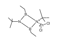 (1,3-di-tert-butyl-2,4-diethyl-1,3,2,4-diazadiboretidine)-zinc-dichloride Structure
