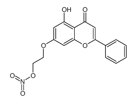 2-(5-羟基-4-氧代-2-苯基-4H-色烯-7-基氧基)硝酸乙酯结构式