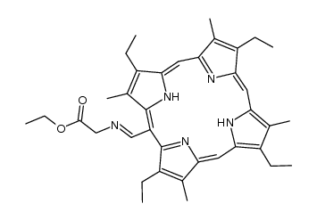 N-(2,7,12,17-tetraethyl-3,8,13,18-tetramethyl-21(23)H-porphyrin-5-ylmethyl)-glycine ethyl ester结构式