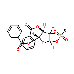 2-脱氧-2,2-二氟-D-赤式-五呋喃糖-3,5-二苯甲酯-1-甲磺酸酯结构式