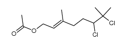 (E)-6,7-dichloro-3,7-dimethyloct-2-en-1-yl acetate结构式