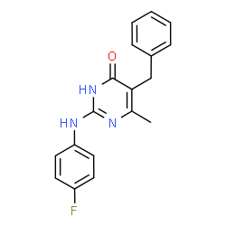 5-Benzyl-2-[(4-fluorophenyl)amino]-6-methylpyrimidin-4(3H)-one structure