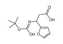 3-((叔丁氧基羰基)氨基)-3-(呋喃-2-基)丙酸结构式