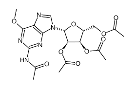 N2-acetyl-2',3',5'-tri-O-acetyl-O6-methylguanosine Structure