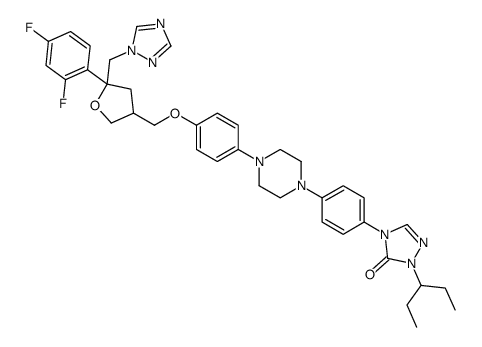 4-[4-[4-[4-[[5-(2,4-difluorophenyl)-5-(1,2,4-triazol-1-ylmethyl)oxolan-3-yl]methoxy]phenyl]piperazin-1-yl]phenyl]-2-pentan-3-yl-1,2,4-triazol-3-one Structure