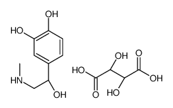 (2R,3R)-2,3-dihydroxybutanedioic acid,4-[(1R)-1-hydroxy-2-(methylamino)ethyl]benzene-1,2-diol Structure