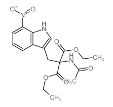 Propanedioic acid,2-(acetylamino)-2-[(7-nitro-1H-indol-3-yl)methyl]-, 1,3-diethyl ester结构式