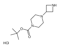 4-(氮杂环丁烷-3-基)哌嗪-1-羧酸叔丁酯盐酸盐结构式