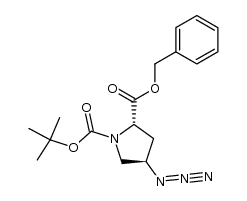 (2S,4R)-1-(tert-butoxycarbonyl)-4-azidoproline benzyl ester Structure