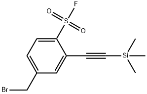 4-(Bromomethyl)-2-((trimethylsilyl)ethynyl)benzenesulfonyl fluoride Structure
