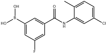 5-(5-氯-2-甲基苯胺甲酰基)-3-氟苯硼酸结构式