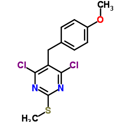 4,6-DICHLORO-5-(4-METHOXYBENZYL)-2-(METHYLTHIO)PYRIMIDINE structure